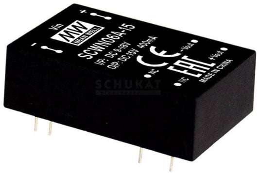 Mean well scwn06b-12 dc dc-convertermodule 500 ma 6 w aantal uitgangen: 1 x inhoud 1 stuk(s)
