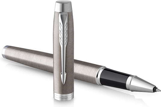 Parker im rollerballpen | roestvrij staal met chromen trim | fijne punt met zwarte inktvulling | met geschenkdoos