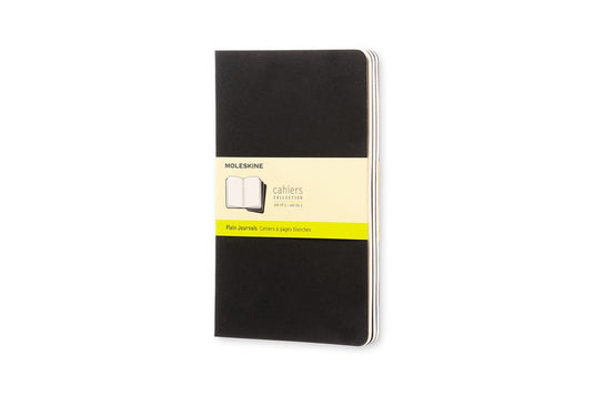Moleskine cahier journals - large - blanco - zwart - set van 3
