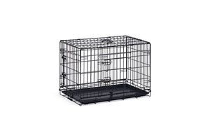 Beeztees hondenbench m - bench - 2 deuren - inklapbaar zwart - 81x55,5x61,5 cm