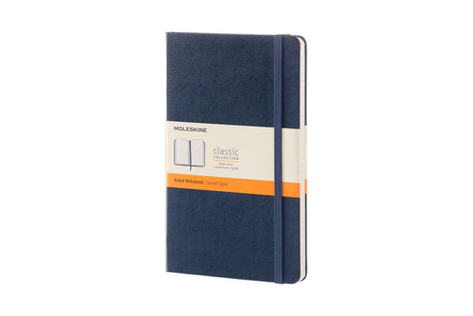 Moleskine classic notitieboek - large - hardcover - gelinieerd - saffier blauw