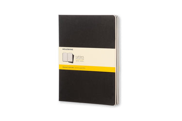 Moleskine cahier journals - extra large - geruit - zwart - set van 3