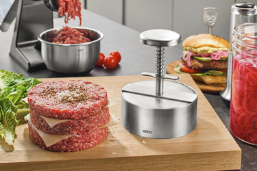 Gefu professionele hamburgermaker hamburgerpers, ø11.5 cm, met 10 maataanduidingen tussen 100 g - 400 g, hoogwaardig rvs, 20 jaar garantie - | pätti