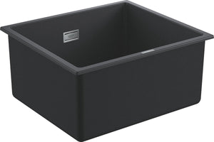 Grohe k700u composiet spoelbak - 45,7cm - onderbouw - met overloop - granite black