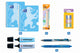 Oxford back to school - schoolset - collegeblok a4+, pennen, markeerstiften indextabs - pastel blauw
