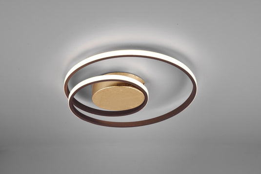 Rl live your light reality zibal - plafondlamp - roestkleur - incl. 1x smd 22 w - verlichting omhoog en omlaag - dimbaar met schakelaar - niet extern dimmerbaar