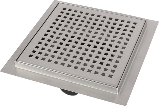 Differnz douchegoot - met flens - vierkant - 15 x 15 cm - rvs