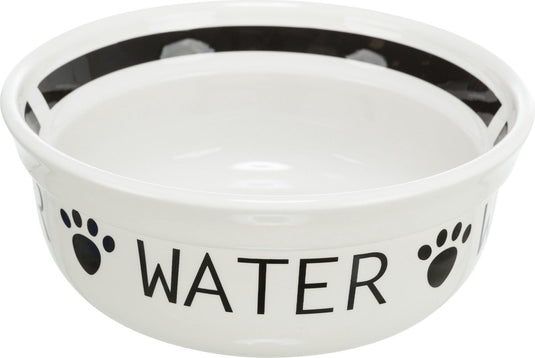 Trixie drinkbak hond water keramiek wit zwart