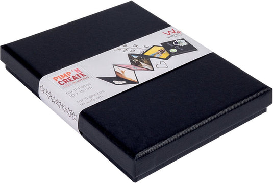 Walther fb-098-b leporello box pac - formaat 12 x 16,5 x 2 cm - 11 foto's 10x15 cm - zwart