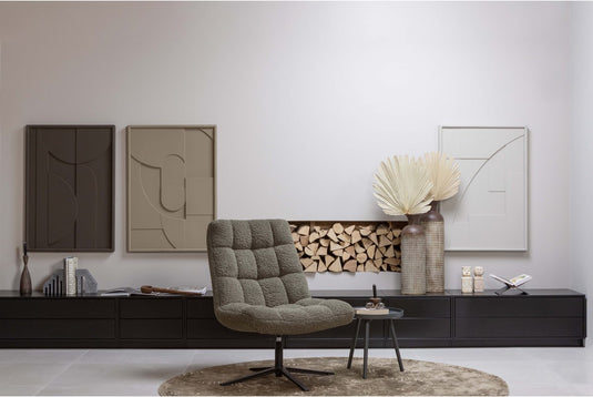 Woood job draaifauteuil - teddy - groen - 101x70x85