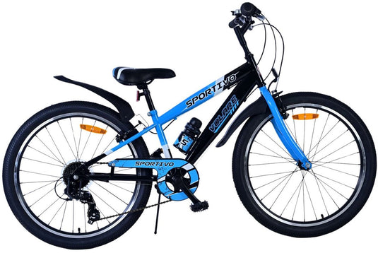Volare sportivo kinderfiets - jongens - 24 inch - blauw zwart - 7 speed