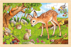 Goki houten legpuzzel hert, 24st.