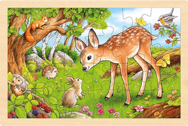 Goki houten legpuzzel hert, 24st.