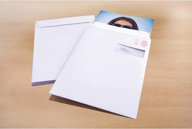 Raadhuis akte envelop - 229x324mm - c4 - wit - met plakstrip - venster rechts - 25 stuks - rd-303595-25