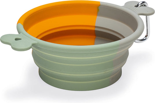 Beeztees rua - reisbak hond - silicone - oranje - 750 ml
