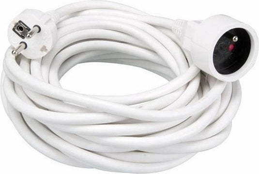 Perel verlengkabel, h05vv-f 3g1.5, 5 m, 16 a 230 v, 3500 w, type e f, voor binnen, pvc, wit
