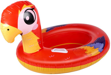 Eddy toys opblaasbare papegaai ride-on - zwemband papegaai - 118 x 75 x 70 cm - max 45 kg - met handgreep en reparatiepatch - rood