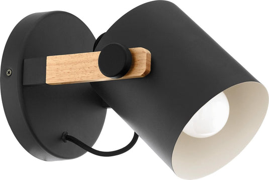 Eglo hornwood wandlamp - 1 lichts - ø17cm. - e27 - hout zwart - fsc hout