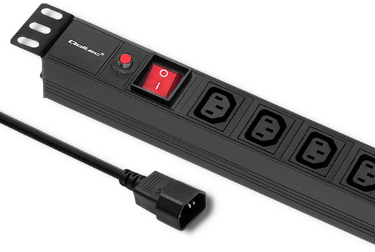 Qoltec pdu serie - rack 19 antioverbelasting stroomverdeler - 1u - 8xiec c13 - 10a - 2m