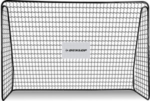Dunlop voetbaldoel - voetbal goal 300 x 205 x 120 cm - voetbalgoal groot - buitenspeelgoed voor kinderen en volwassenen - snelle montage - voetbal training doel - metaal - zwart