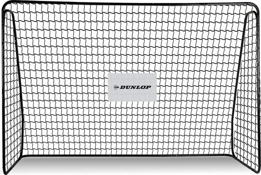 Dunlop voetbaldoel - voetbal goal 300 x 205 x 120 cm - voetbalgoal groot - buitenspeelgoed voor kinderen en volwassenen - snelle montage - voetbal training doel - metaal - zwart