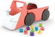Chillafish loopauto 1 jaar met 10 speelblokken - roze - loopwagen voor jongens en meisjes tot 3 jaar - lichtgewicht speelgoed met graafmachine simulatie en opbergruimte - zeer stabiel met 4 wielen - model blockie