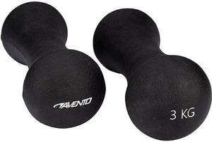 Avento handgewicht set - bone - 2x 3 kg - zwart