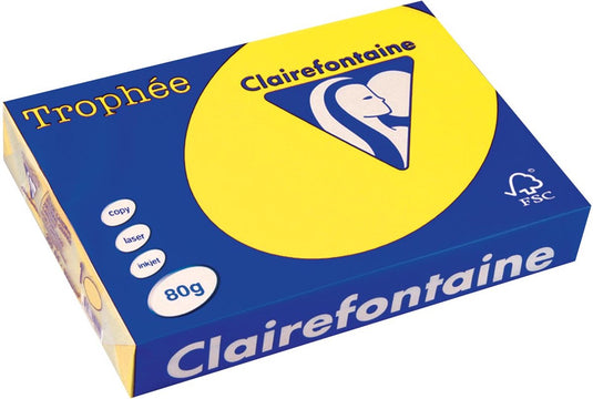 Merkloos sans marque colored paper yellow 80 g 21x29.5 cm - uni