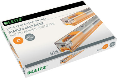 Leitz power performance k8 nietjes cartridge - 5 x 210 stuks - geel