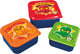 Stor lego ninjago 3-in-1 snackdoosjes - 3 formaten - vierkant - sluit goed af - lunchboxen voor kinderen - los deksel - geschikt voor koekjes, fruit en snacks - donkerblauw