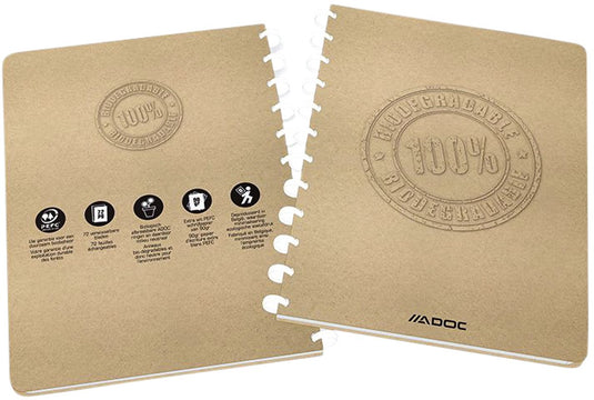 Adoc schrift bio a4 lijn 144pag 90gr kraft