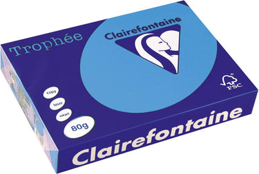Clairefontaine trophée intens, gekleurd papier, a4, 80 g, 500 vel, koningsblauw