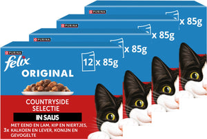 Felix original in saus - kattenvoer natvoer - countryside selectie - 48 x 85 g