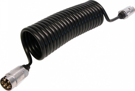 Carpoint verlengkabel aanhanger 7-polig – spiraal 27 cm – met mistlampaansluiting – flexibel – duurzaam – voor auto trailer