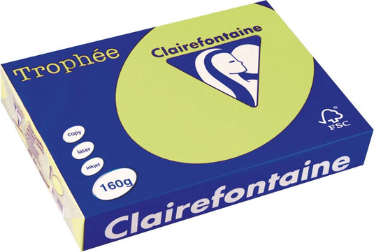 Clairefontaine trophée pastel, gekleurd papier, a4, 160 g, 250 vel, golfgroen