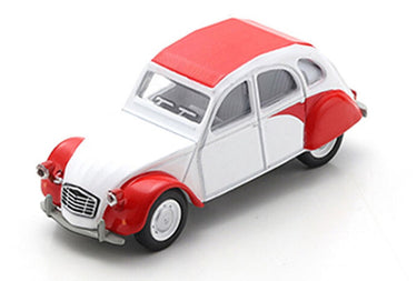 Schuco citroen 2cv, wit rood