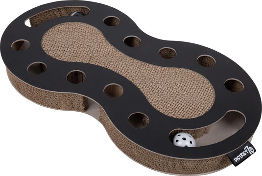 District 70 snake kattenspeelgoed van karton - zwart - 54 x 28 x 6 cm