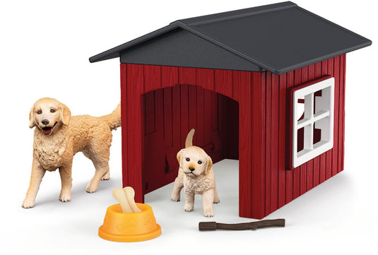 Schleich farm world hondenhok met golden retrievers 42722