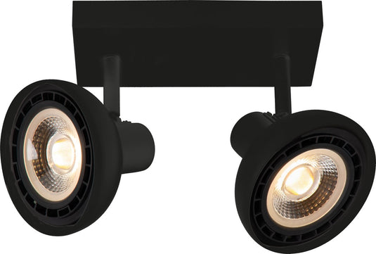 Lucide sensas - plafondspot (plafondlamp) - 2xgu10 (es111) - zwart