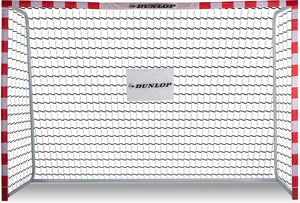 Dunlop voetbaldoel - voetbal goal 300 x 200 x 110 cm - voetbalgoal groot - buitenspeelgoed voor kinderen en volwassenen - snelle montage - voetbal training doel - metaal - wit rood