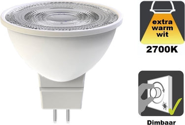 Integral led - gu5.3 led spot - 3,4 watt - 2700k - 380 lumen - 12v - dimbaar