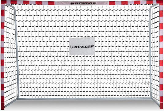 Dunlop voetbaldoel - voetbal goal 300 x 200 x 110 cm - voetbalgoal groot - buitenspeelgoed voor kinderen en volwassenen - snelle montage - voetbal training doel - metaal - wit rood