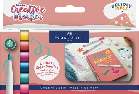 Faber-castell marker - creatief goldfaber - brushpunt b - set holiday vibes - fc-161013