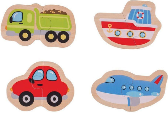 Bigjigs tweedelige puzzels (transport).