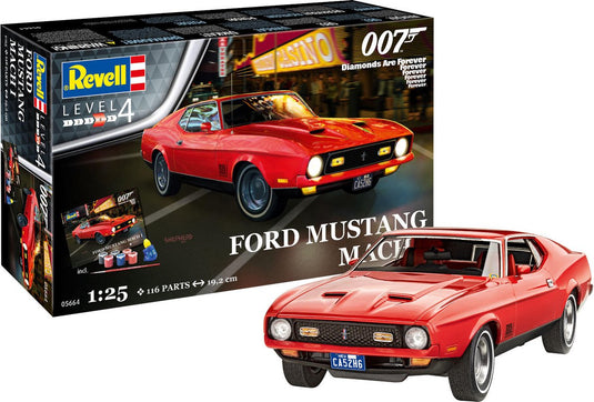Revell modelbouwpakket auto - 05664 james bond 007 - ford mustang i - geschenkset plastic - 1:25 - modelbouw