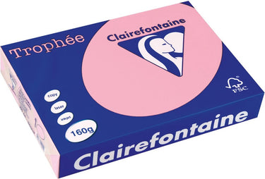 Clairefontaine trophée pastel, gekleurd papier, a4, 160 g, 250 vel, roze