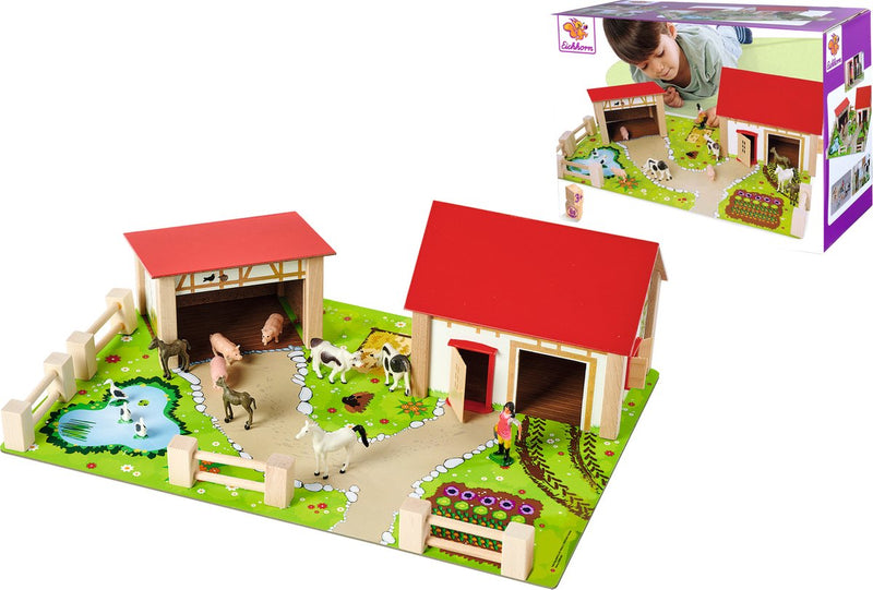 Load image into Gallery viewer, Eichhorn houten boerderij met accessoires, 20dlg.
