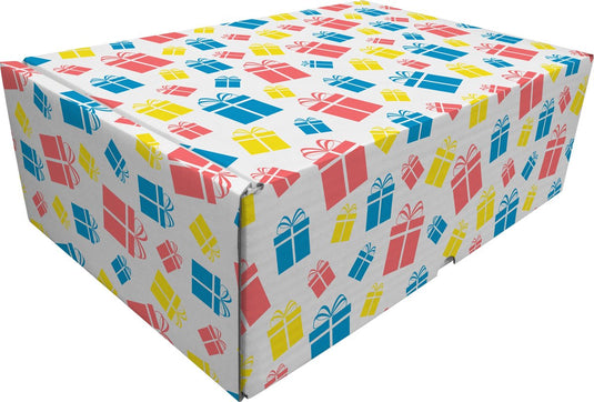 Raadhuis cadeaupakketdoos 4 - pakjes dessin - 30,5x21,5x11cm - 5 stuks - rd-351132-5
