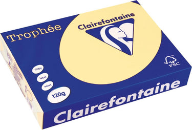 Clairefontaine trophée pastel a4 kanariegeel 120 g 250 vel