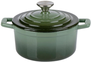 Alpina gietijzeren pan 14 cm - mini braadpan - casserole pan - ø14 cm - ovenbestendig - groen